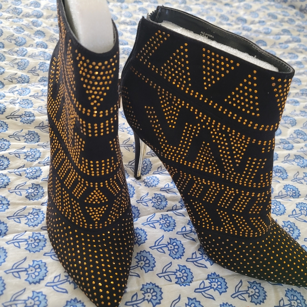 Gold Studded Ankle Bootie